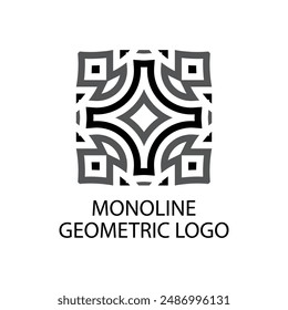 Señal de Vector de emblema de mosaico de azulejos con adorno geométrico para el interior y la decoración