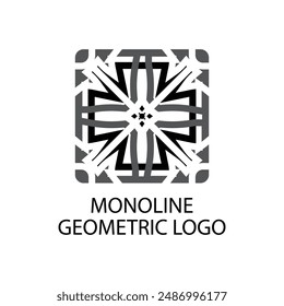 Señal de Vector de emblema de mosaico de azulejos con adorno geométrico para el interior y la decoración