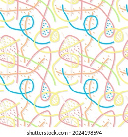 Tile pattern with abstract chaotic lines and dots