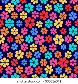 Tile pattern with abstract flowers. Seamless decoration wallpaper. Abstract vector illustration with flowers. Can be used for wallpaper, pattern fills, web page background, surface textures.