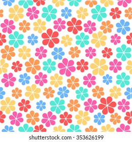 Tile pattern with abstract flowers. Seamless decoration wallpaper. Abstract vector illustration with flowers. Can be used for wallpaper, pattern fills, web page background, surface textures.