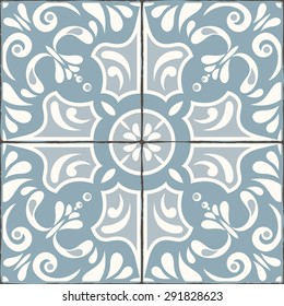 Tile pattern, calm blue design