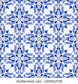 tile pattern, colorful decorative floral seamless background, beautiful ceramic wallpaper decor vector illustration