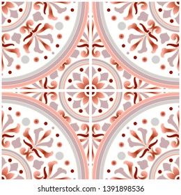 tile pattern with colorful patchwork pastel style, abstract floral decorative batik for design, beautiful brow and gray mandala background, ceramic wallpaper seamless decor vector illustration