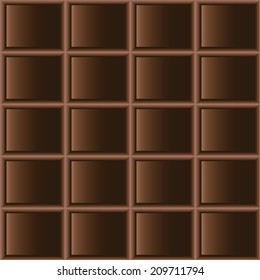 Tile pattern of dark chocolate. Seamless texture