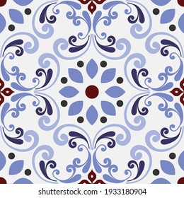 tile pattern, decorative damask wallpaper, colorful seamless floral background, Portugal ornament, Moroccan mosaic, pottery folk print, Spanish tableware, ceramic tiles, vintage tiled design, vector