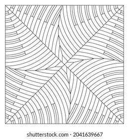 Tile pattern design. The arrangement of 4 copies of intersecting and overlapping circles. Suitable for texture, surface element and coloring #300. EPS8.
