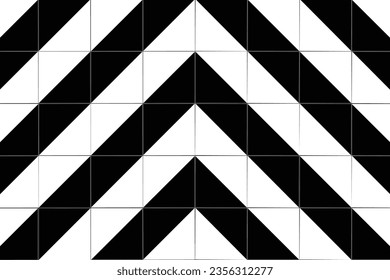 Tile pattern design: arrow black and white 