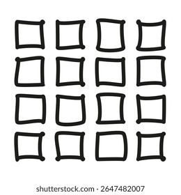 Tile pattern design. Black square texture. Geometric block illustration. Vector classic art.