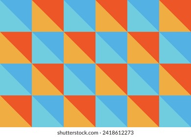 Tile pattern design: colorful triangle line in the square background 