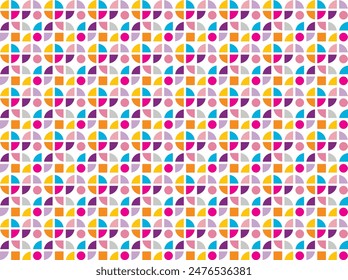 Tile Pattern design vector illustration. Geometric colorful abstract seamless pattern, vector background. for Tiles, posters, book covers