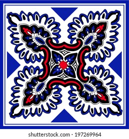 Tile pattern in indigo color