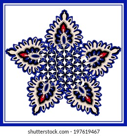 Tile pattern in indigo color