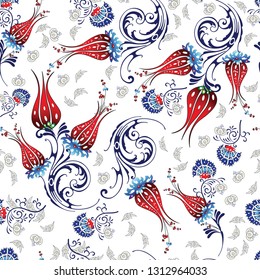 tile pattern iznik tulip turkish