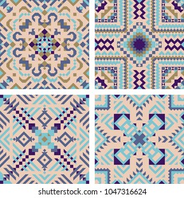 Tile pattern mosaic design. Vector illustration.
