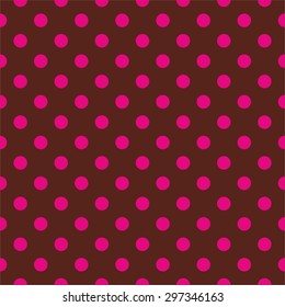 Tile pattern with pink polka dots on dark background