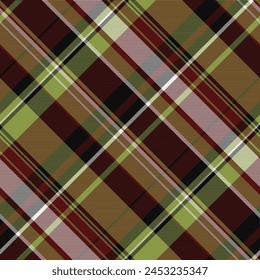 Tile pattern vector plaid, repeating tartan texture check. Endless background textile fabric seamless in red and lime colors.