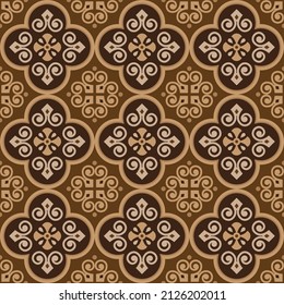 tile pattern, vintage damask wallpaper, seamless floral background, dark and brown texture for design floor, wall, textile, ceramic tiles, Portugal ornament, Moroccan mosaic, Spanish tableware, vector