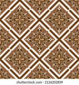 tile pattern, vintage damask wallpaper, seamless floral background, dark and brown texture for design floor, wall, textile, ceramic tiles, Portugal ornament, Moroccan mosaic, Spanish tableware, vector