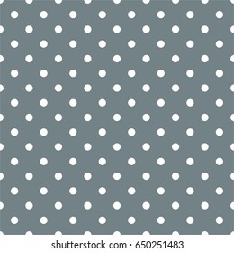Tile pattern with white polka dots on grey background