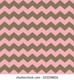 Tile pink and pastel brown vector pattern with zig zag background
