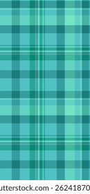 Tile plaid seamless fabric, merry christmas texture textile vector. Autumn check tartan pattern background in cyan and teal colors palette.