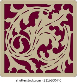tile with a plant with thorny leaves