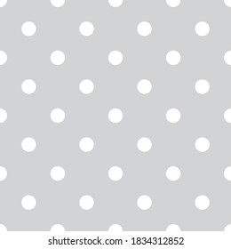 Tile polka dots grey vector pattern for decoration wallpaper background