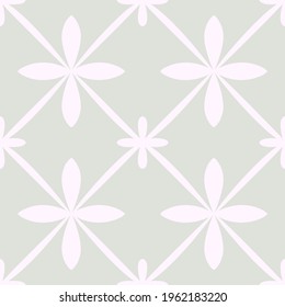 Tile portugal seamless pattern. Pastel blue geometric background. Traditional azulejo repeat ornament. Vector monochrome pattern. Abstract vintage print for fabric, packaging.