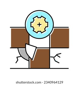 vector de icono de reparación de mosaico. signo de reparación de mosaico. ilustración de símbolo aislado