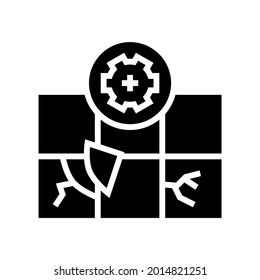 tile repair glyph icon vector. tile repair sign. isolated contour symbol black illustration