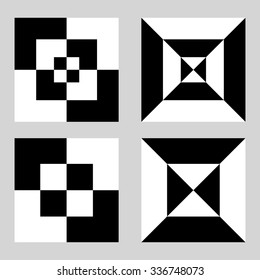 Tile of a repeatable pattern with squares.