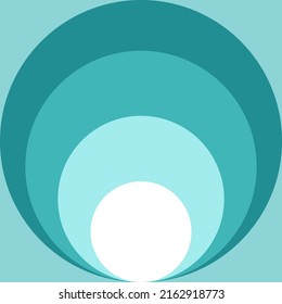 Tile with retro circle pattern in blue white colors, vector illustration