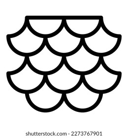 Tile roof icon outline vector. Repair fixing. Metal sheet