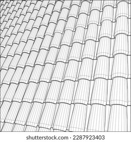 Tile Roof Vector 07. Illustration Isolated On White Background. A Vector Illustration Of Roof Tile Background. 