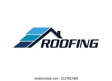 Tile Roofing Lettering Logo with icon or symbol