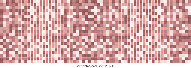 Tile rose gold background with geometric square pattern. Ideal for bathroom, pool, spa, or mosaic design projects. Clean and modern seamless texture. Vector Illustration.