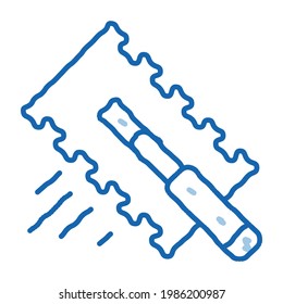 tile scraper sketch icon vector. Hand drawn blue doodle line art tile scraper sign. isolated symbol illustration