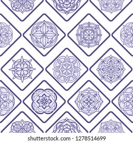 Tile seamless background. Mandalas patterns