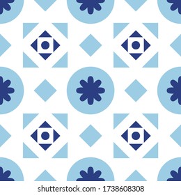 Tile seamless pattern design. With colourful motifs background.
