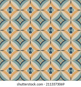 Tile seamless pattern design. With colourful motifs background.