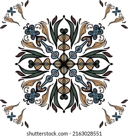 Tile seamless pattern design. With colourful motifs background. Vector illustation Eps10