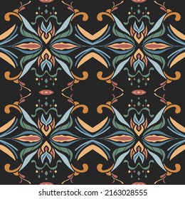 Tile seamless pattern design. With colourful motifs background. Vector illustation Eps10