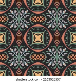 Tile seamless pattern design. With colourful motifs background. Vector illustation Eps10