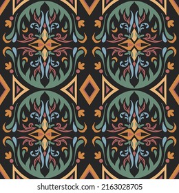 Tile seamless pattern design. With colourful motifs background. Vector illustation Eps10
