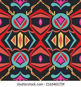 Tile seamless pattern design. With colourful motifs background. Vector illustation Eps10