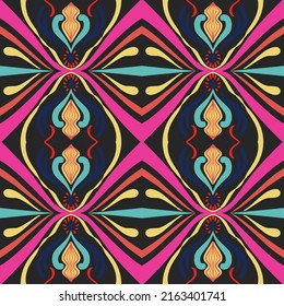 Tile seamless pattern design. With colourful motifs background. Vector illustation Eps10
