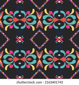 Tile seamless pattern design. With colourful motifs background. Vector illustation Eps10