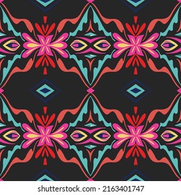 Tile seamless pattern design. With colourful motifs background. Vector illustation Eps10
