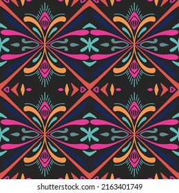 Tile seamless pattern design. With colourful motifs background. Vector illustation Eps10